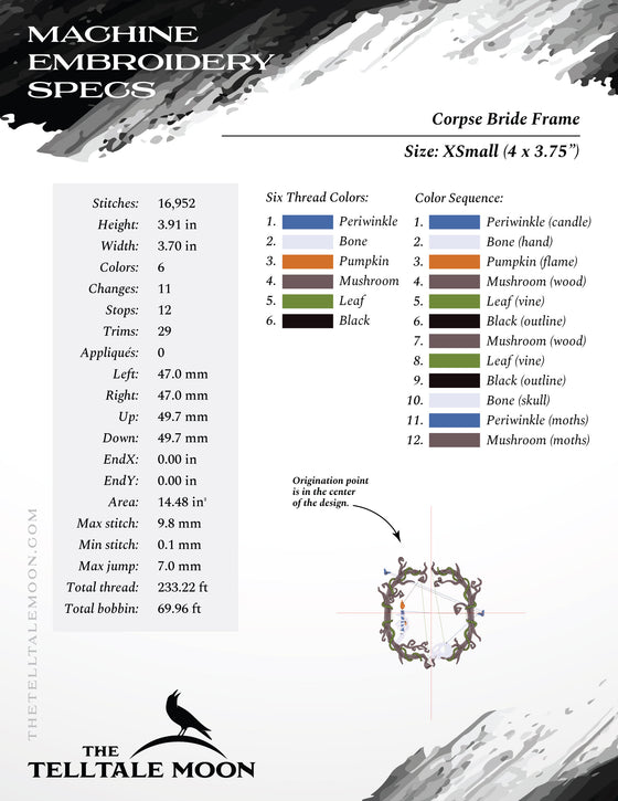 Embroidery Files: "With This Candle" Plus Blank Frame - Eight Sizes Between 4 and 12 Inches