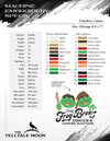 Embroidery Files: "Frog Bros. Comics" Logo - Five Sizes 5.5 to 9 Inches