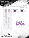 Embroidery: "Hello Beastie" Typography Inspired by Sleeping Beauty - 4, 5, 6, and 7 Inches Wide