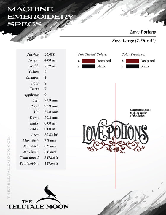 Embroidery: Love Potions Briar - Four Sizes Between 6 and 9 Inches