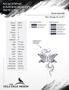 Embroidery: Mystic Butterfly Design - 4, 5, 6, 7, 8, 9, 10 Inches Tall