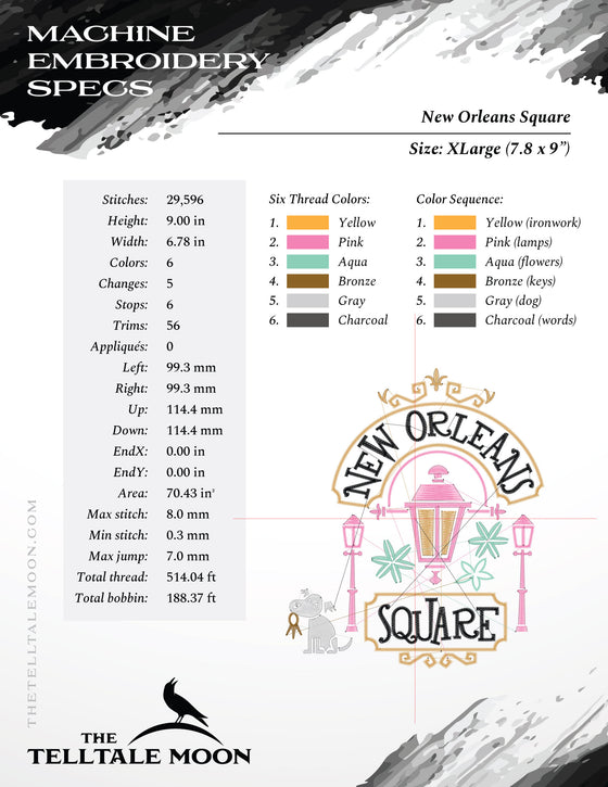 Embroidery Files: "New Orleans Square" Set (Several Sizes)