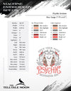Embroidery: "Psychic Sessions" Dark Vintage Design - Three Sizes at 6, 7, and 7.75 Inches Tall