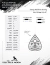 Embroidery: Drawing of a Ouija Planchette - Eight Sizes 5 to 12 Inches Tall