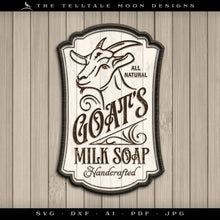  Art & Cut Files: "Goat's Milk Soap" Vintage Style Sign & Label