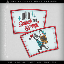  Embroidery: Retro Eggnog Drink Sleeve & Drink Coaster Set