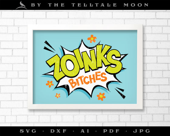 Art & Cut Files: "Zoinks" Retro Cartoon Exclamation Design