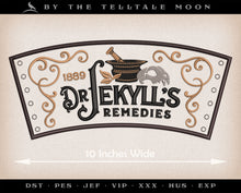  Embroidery: "Dr. Jekyll's Remedies" Drink Sleeve for Pints and To-go Cups