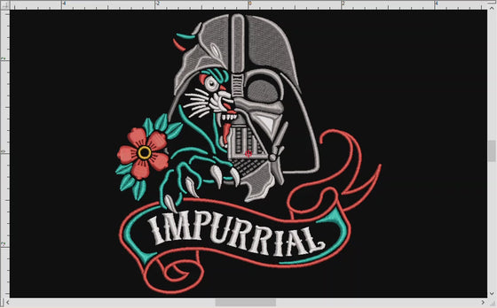 Embroidery: "Impurrial" Mashup Tattoo (5, 6, 7, and 8 Inch Versions)