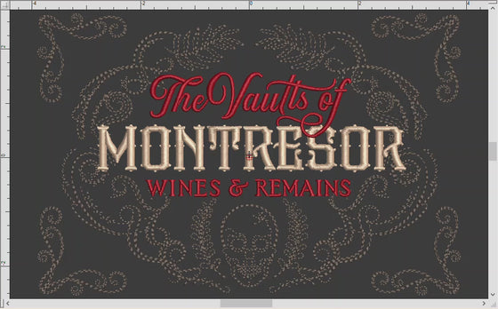 Embroidery: Poe-inspired "Vaults of Montresor" From "Cask of Amontillado" (Two Versions)