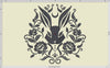 Embroidery Files: Pretty, Gothic-style Rabbit Damask - Four Sizes Between 5 and 8 Inches - One Thread Color