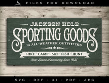  Art & Cut Files: Jackson Hole Sporting Goods Vintage-style Sign