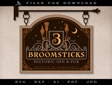  Art & Cut Files: SET of Magical Broomsticks Inn Designs