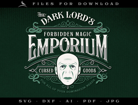 Art & Cut Files: Wizarding-themed "Dark Lord Emporium" Design