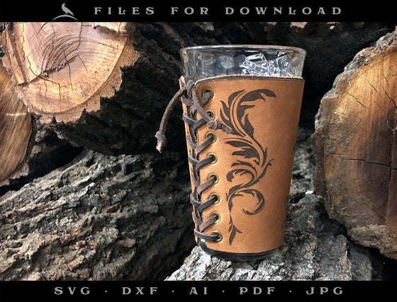 Laser Project: Leather Drink Sleeve "Hogs Head" Fits Standard 16 oz. Pint Glass