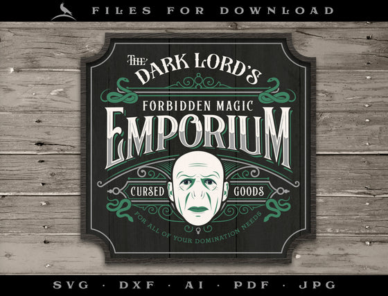 Art & Cut Files: Wizarding-themed "Dark Lord Emporium" Design