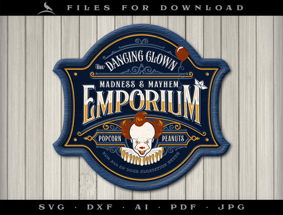 Art & Cut Files: Horror-themed "Madness & Mayhem Emporium" Design