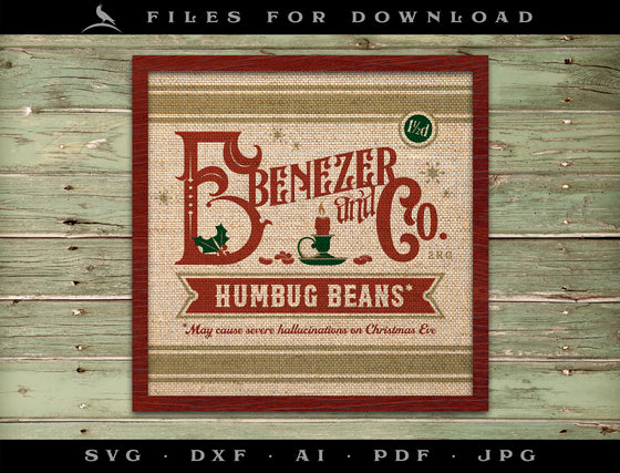 Art & Cut Files: Set of Two "Ebenezer Company" Vintage-style Designs