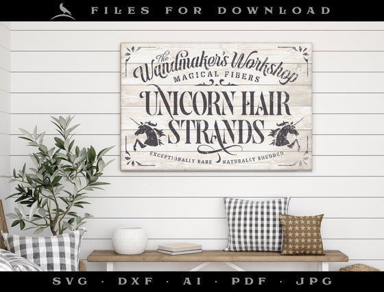 Art & Cut Files: Wandmaker's Unicorn Strands - Stencil Design - Two Versions