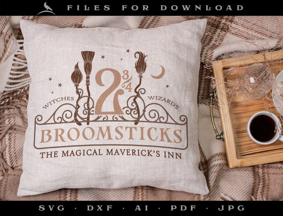 Art & Cut Files: SET of Magical Broomsticks Inn Designs