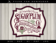  Art & Cut Files: "Sugar Plum Cocoas" Vintage-style Sign and Label