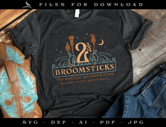 Art & Cut Files: SET of Magical Broomsticks Inn Designs