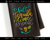 Embroidery: "Salt Tequila Lime Repeat" Fun Summer Typography (6, 7, and 8 Inches Tall; Four Thread Colors)