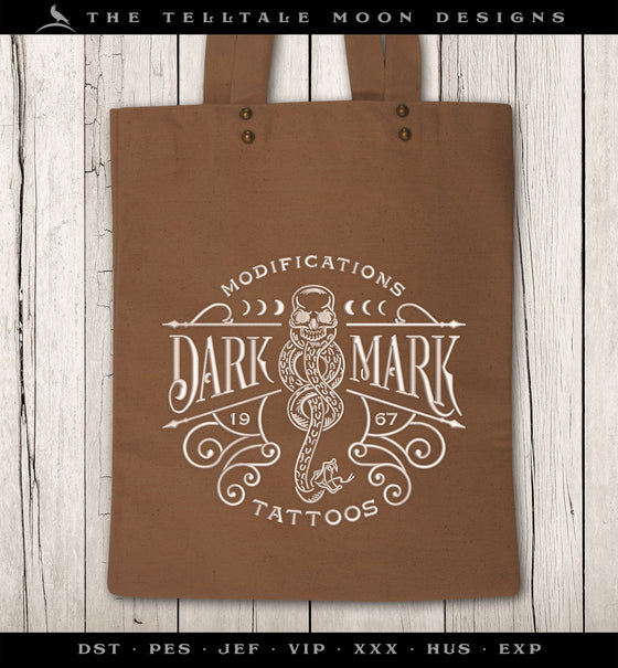 Machine Embroidery: Dark Mark Tattoo Sign (6.8, 7.8, and 8.9 Inches)