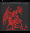Machine Embroidery: Gothic Gargoyle Demon Woodcut (7, 7.8 and 10.5 Inches, One Thread Color)