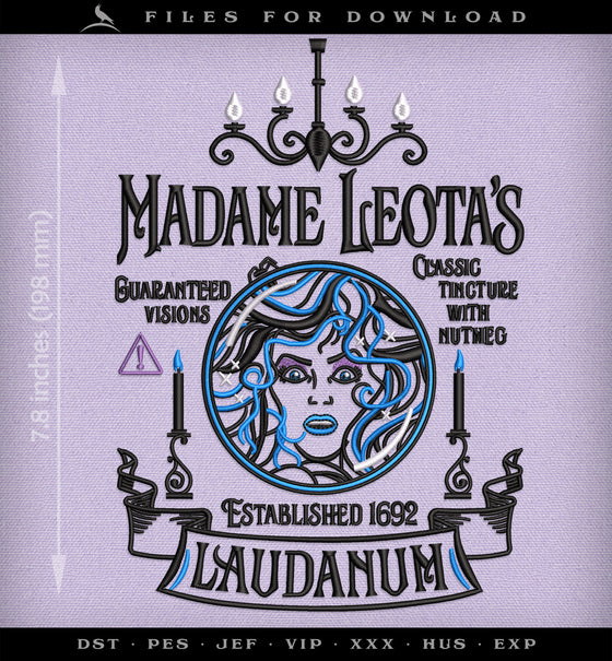 Machine Embroidery: Leota's Laudanum, 6-inch to 12-inch Variations
