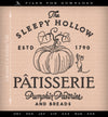 Machine Embroidery: Shabby Stitch "Sleepy Hollow Patisserie" Old Fashioned Label for Download (5.8 and 7.5 Inches Tall, One Color)