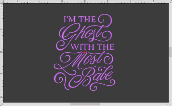 Machine Embroidery: "Ghost with Most" Typography, Two Sizes in Digital Format for Download