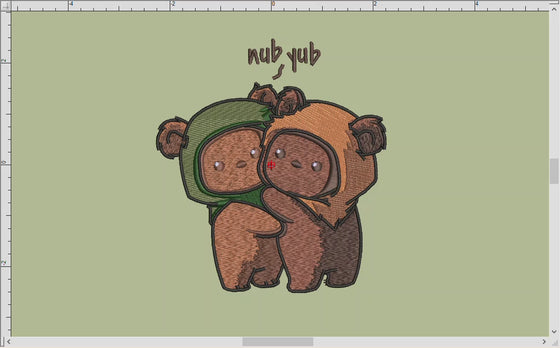 Machine Embroidery: "Nub Yub" Hug (4 and 5 Inches, Ten Colors)