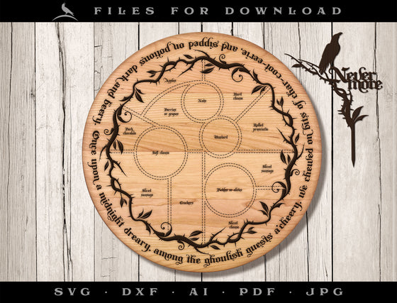 Poe-themed "The Raven" Charcuterie Art Set for Serving Boards